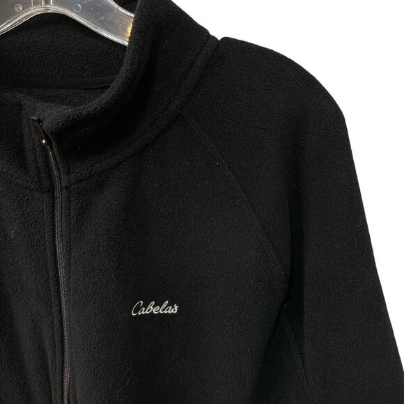 Cabela's Pullover Fleece Heavyweight Quarter Zip Thermal Jacket Black Sz Large - Picture 2 of 5